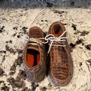 Ferrini ladies brown crocodile print rogue chukka-size 6.5